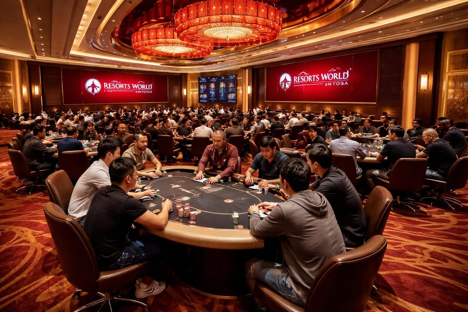 découvrez l'atmosphère exceptionnelle de la salle de poker resorts world sentosa à singapour, où passion et élégance se rencontrent pour une expérience de jeu inoubliable.